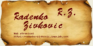 Radenko Živković vizit kartica